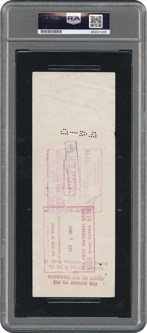 Rocky Marciano Signed 1960 Check Boxing Auto PSA DNA Certified - 2