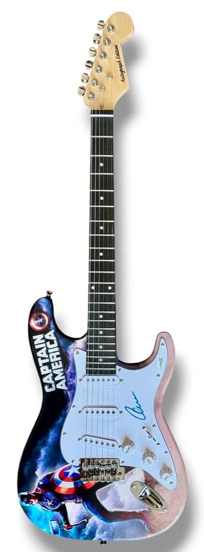 Chris Evans Signed Guitar Custom Graphics JSA COA Captain America Steve Rogers - 3