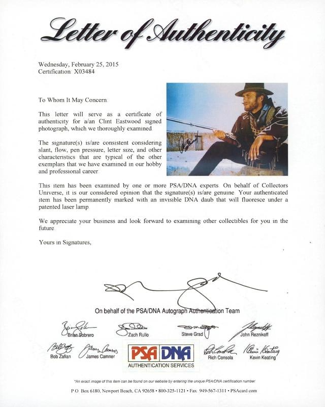 Clint Eastwood The Good, the Bad and the Ugly Signed 11x14 Photo PSA/DNA #X03484 - 2