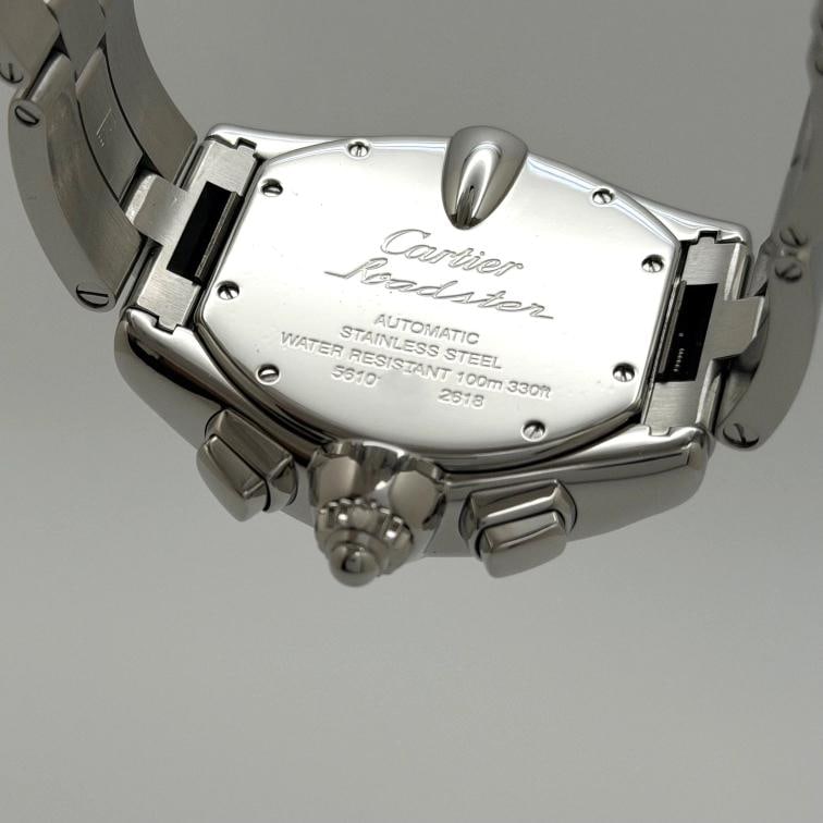 Cartier Roadster XL Chronograph W62019X6 2618 43mm Silver Dial Steel Box Paper - 5