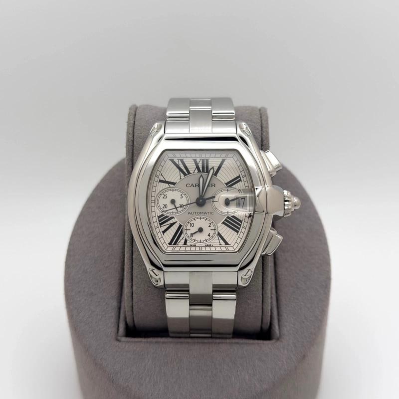 Cartier Roadster XL Chronograph W62019X6 2618 43mm Silver Dial Steel Box Paper - 9