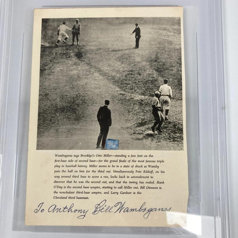 Bill Wambsganss World Series Unassisted Triple Play Signed Photo PSA DNA RARE - 2