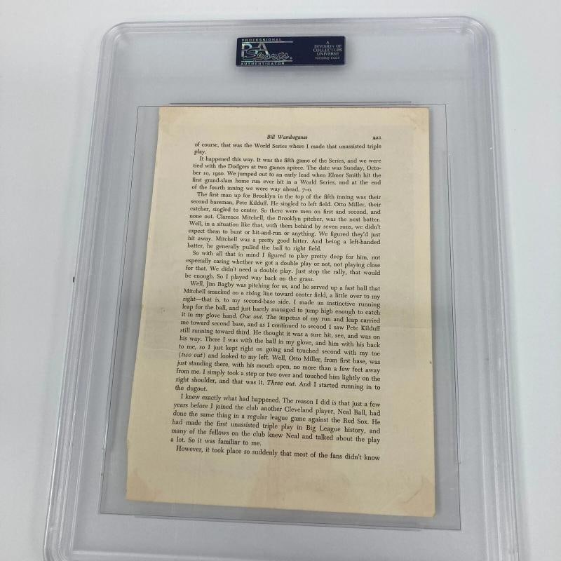 Bill Wambsganss World Series Unassisted Triple Play Signed Photo PSA DNA RARE - 5