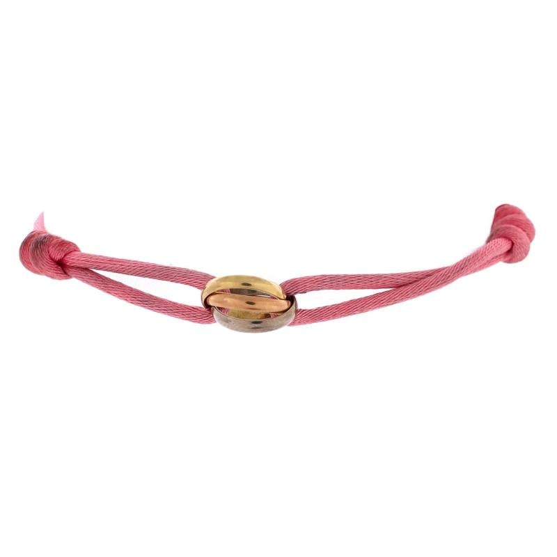 Cartier Trinity On Cord Bracelet Silk Cord with 18K Tricolor Gold (1 of 3)