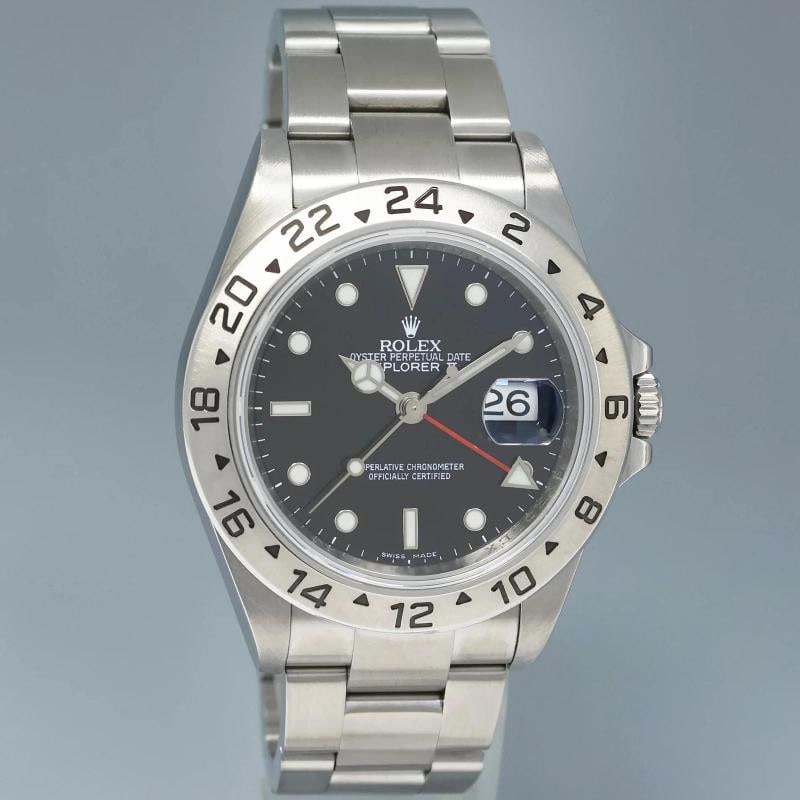 2008 MINT Rolex Explorer II 16570 Stainless Steel Black Date 3186 40mm Watch Box - 3