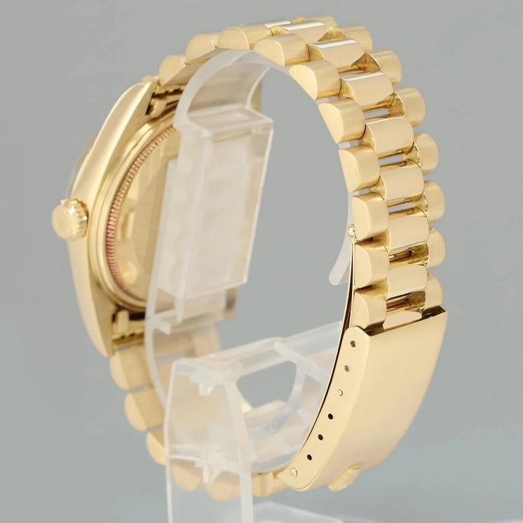 Rolex DateJust 36mm 1601 Yellow Gold President Champagne Pie Pan Stick Watch Box - 4