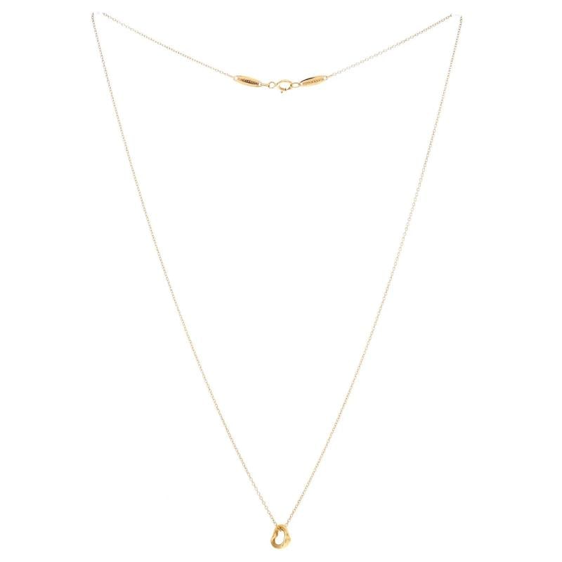 Tiffany & Co. Elsa Peretti Open Heart Pendant Necklace 18K Yellow Gold 7mm - 2
