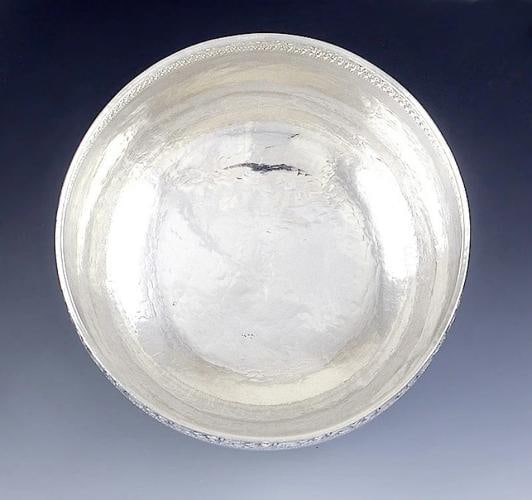Beautiful Antique Southeast Asian Silver Hand Hammered Hand Chased Bowl - 2
