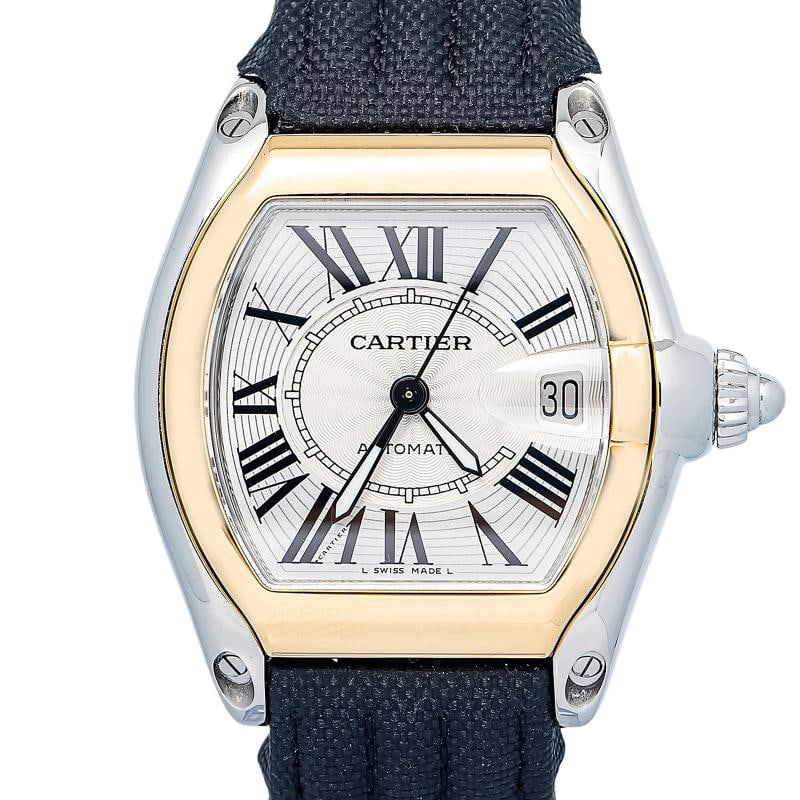 Cartier Roadster W62031Y4 18K YG Two Tone auto Silver Dial Unisex Watch 38mm - 2