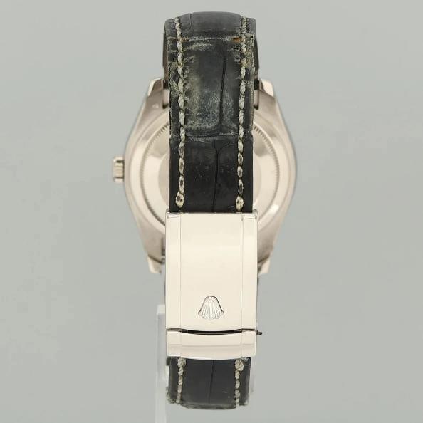 PAPERS MINT Rolex DateJust 116139 Leather White Gold Black Dial Watch Box - 5