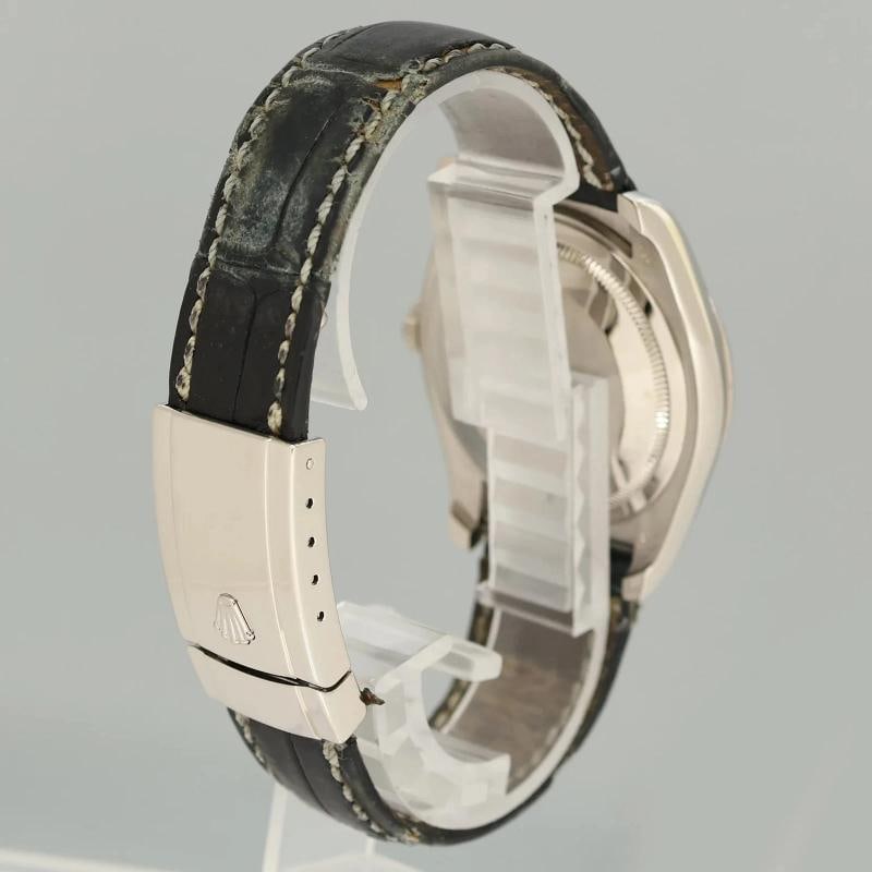 PAPERS MINT Rolex DateJust 116139 Leather White Gold Black Dial Watch Box - 6