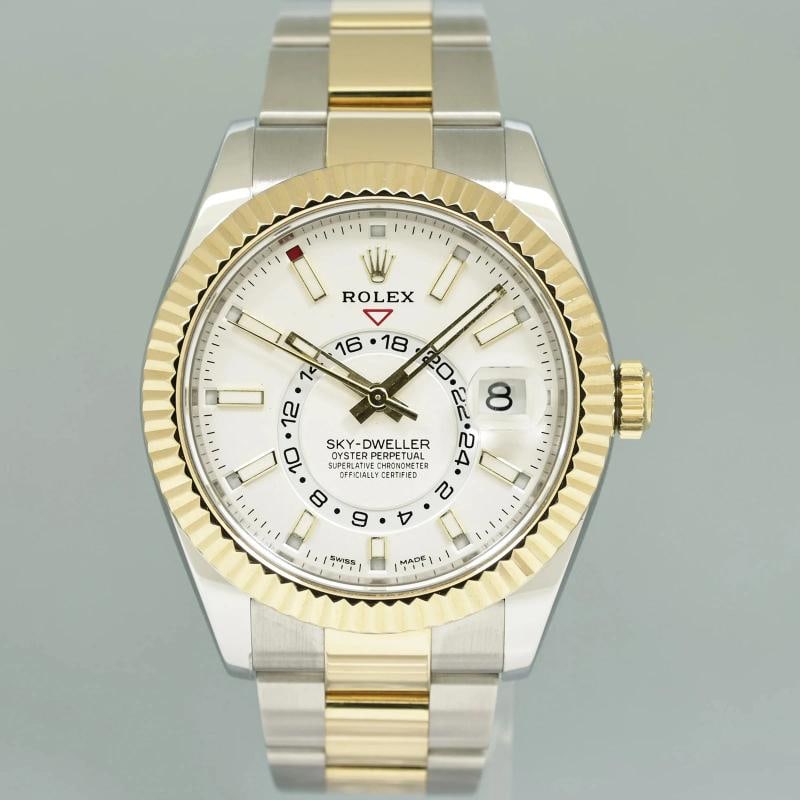 MINT Papers Rolex Sky-Dweller 326933 Two Tone Gold Steel White 42mm Oyster Watch - 2