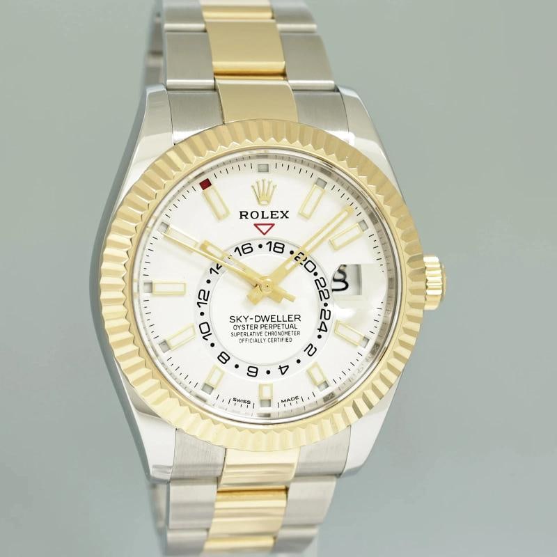 MINT Papers Rolex Sky-Dweller 326933 Two Tone Gold Steel White 42mm Oyster Watch - 3