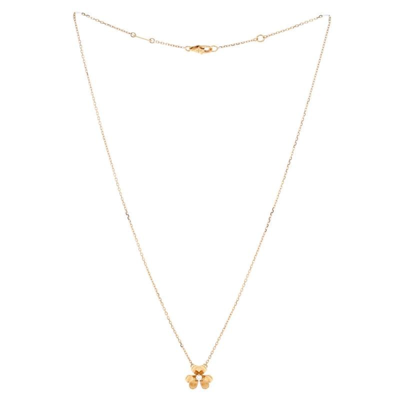 Van Cleef & Arpels Frivole Pendant Necklace 18K Yellow Gold and Diamond Mini - 3