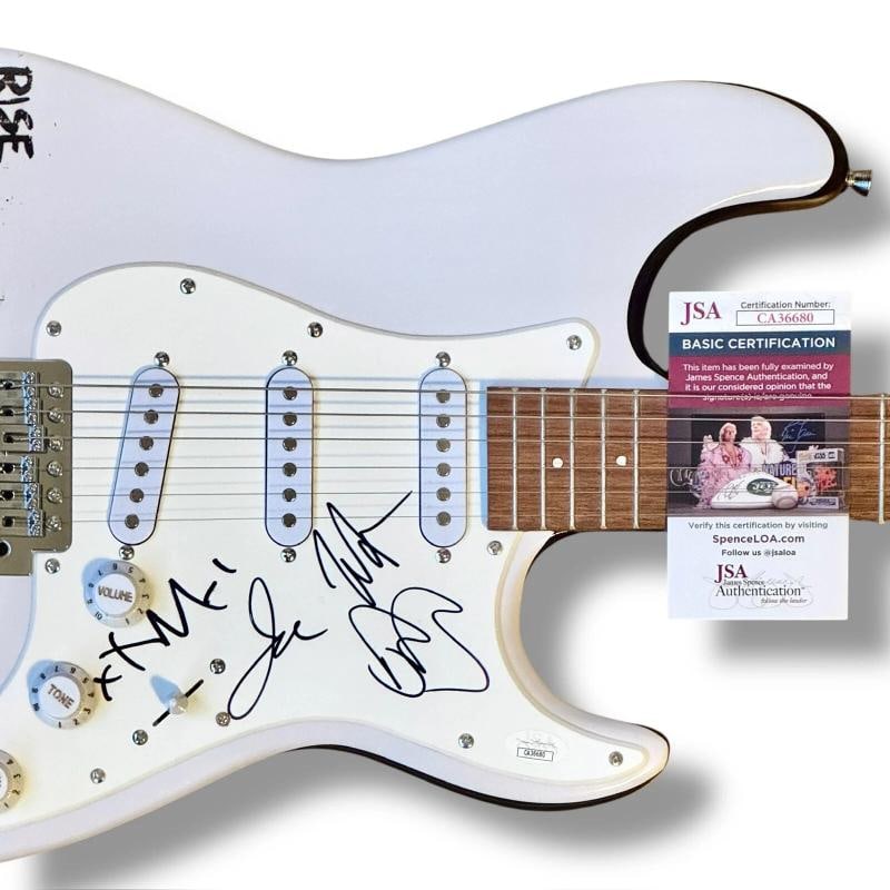 Rise Against Signed Guitar Custom JSA COA Tim McIlrath Blaire Barnes Principe - 2