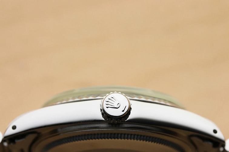 ROLEX MENS DATEJUST 16014 QUICKSET 18K WHITE GOLD STAINLESS STEEL BLUE WATCH - 8