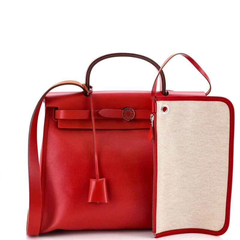 Hermes Herbag Zip Berline Vache Canvas and Leather 31 - 2