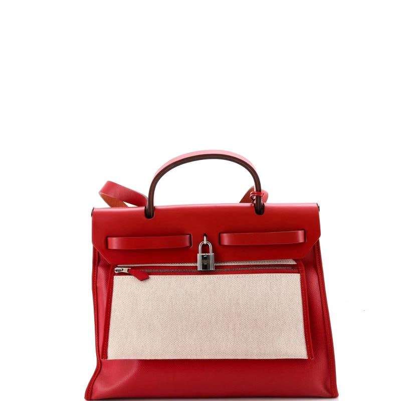 Hermes Herbag Zip Berline Vache Canvas and Leather 31 - 4