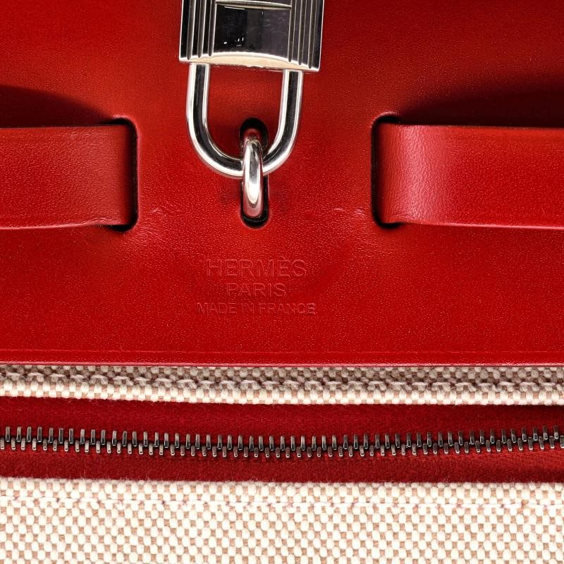 Hermes Herbag Zip Berline Vache Canvas and Leather 31 - 7
