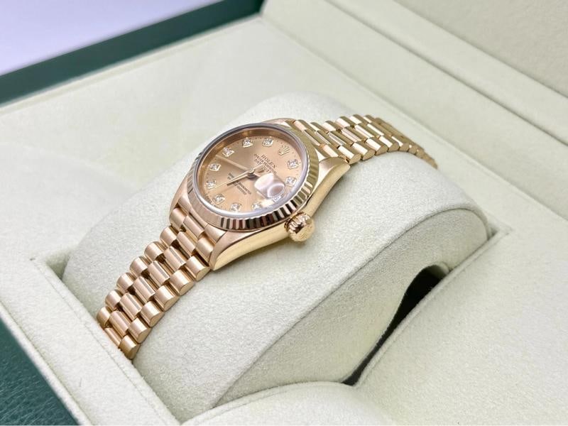 Rolex Ladies Datejust President 79178 Diamond Dial 18K Yellow Gold Box Tags - 6