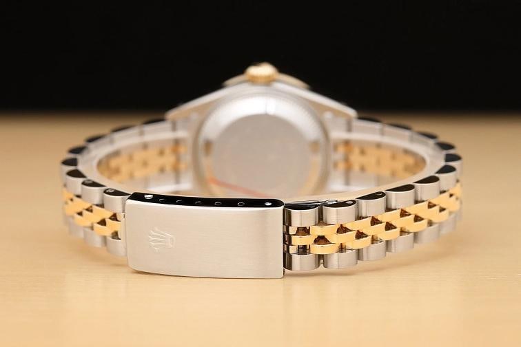 LADIES ROLEX DATEJUST 69173 FACTORY DIAMOND CHAMPAGNE DIAL 18K GOLD SS WATCH - 6