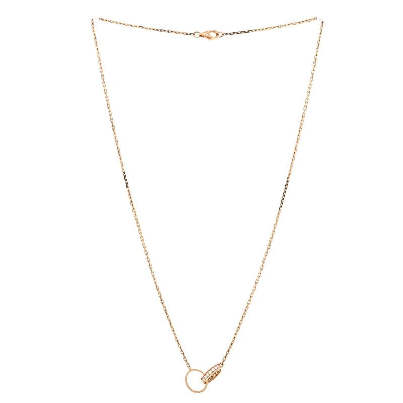 Cartier Love Interlocking Necklace 18K Rose Gold with Diamonds - 2