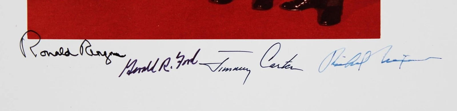 Gerald Ford, Jimmy Carter, Richard Nixon & Ronald Reagan Signed 11x14 Photo BAS - 2
