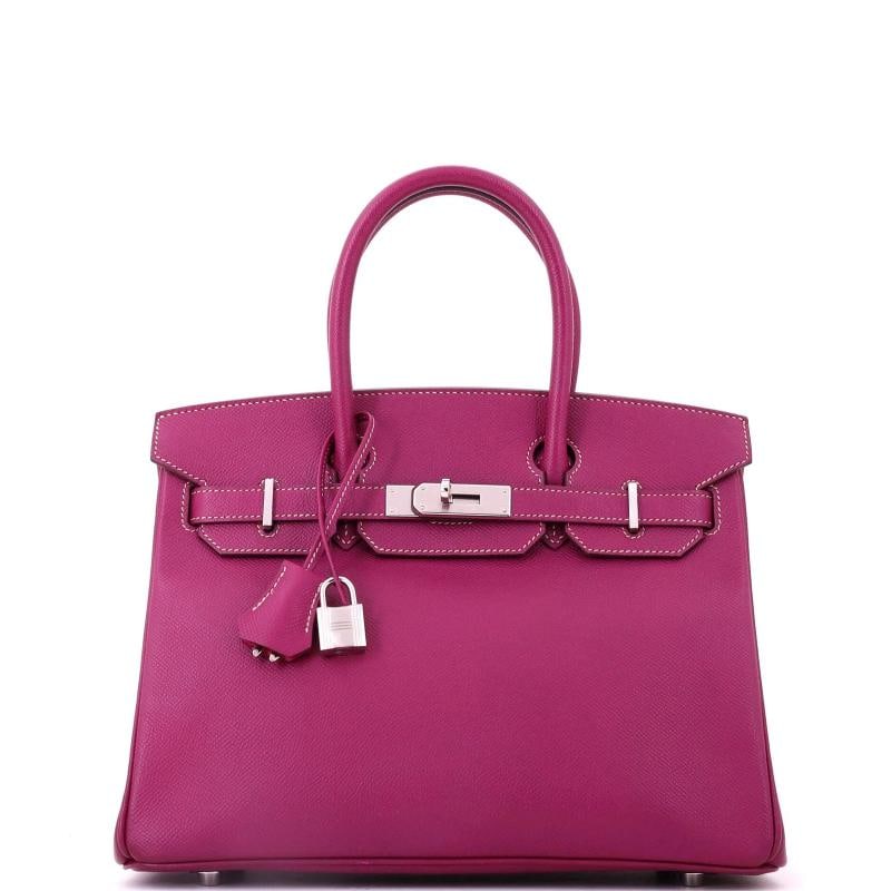 Hermes Candy Birkin Bag Epsom 30: Condition: Pre-owned - Fair,Brand: Hermes,Exterior Material: Leather,Style: Satchels,Exterior Color: Pink,Department: Women,Size: 30,Accessories: Clochette, Dust Bag, Lock, Keys
