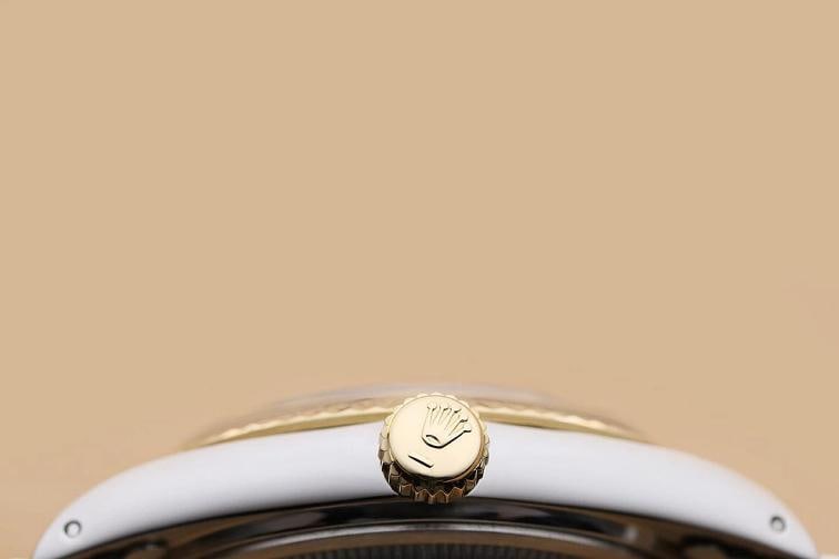 ROLEX MENS DATEJUST 16233 BLUE DIAL 18K YELLOW GOLD STEEL JUBILEE BAND WATCH - 9
