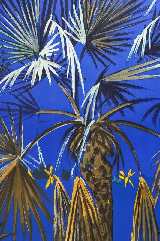 Original Vintage Poster, Sutherland, Menton French Riviera, Palm tree Beach 1964 - 2