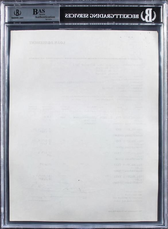 Salvador Dali Authentic Signed Loan Contract Dated January 5, 1965 BAS Slabbed - 5