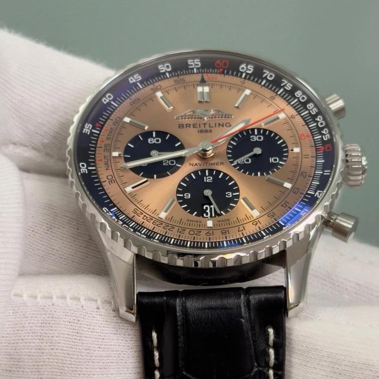 Breitling Navitimer B01 AB0138 43mm Copper Dial Stainless Steel Box Papers - 3