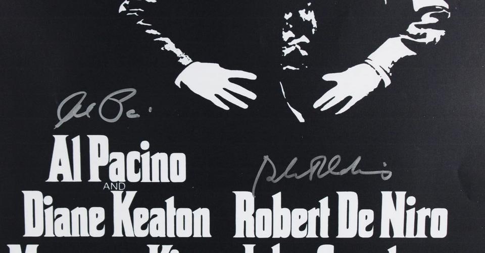 Al Pacino & Robert De Niro The Godfather Authentic Signed 27x40 Poster BAS LOA - 2