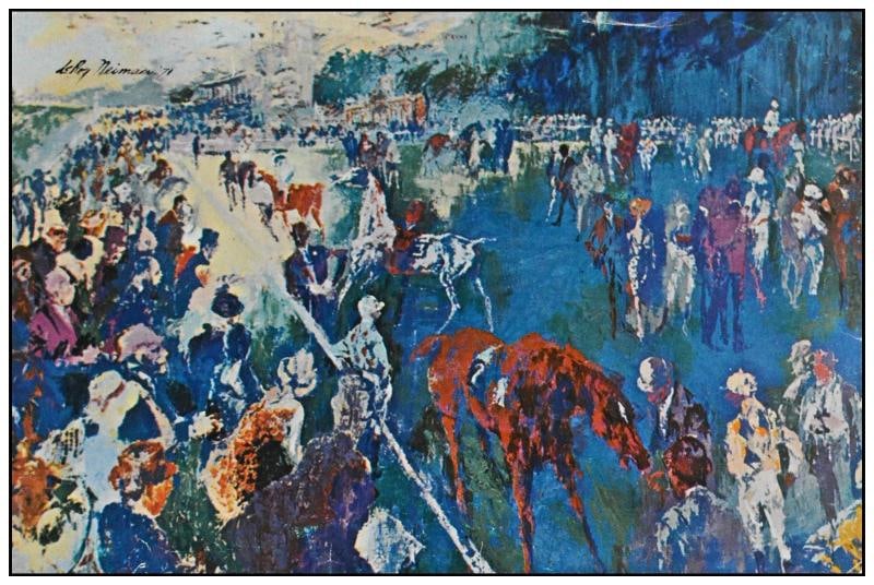 LeRoy Neiman Original Calendar Cover Figures Horses Hand Signed Framed Artwork - 4