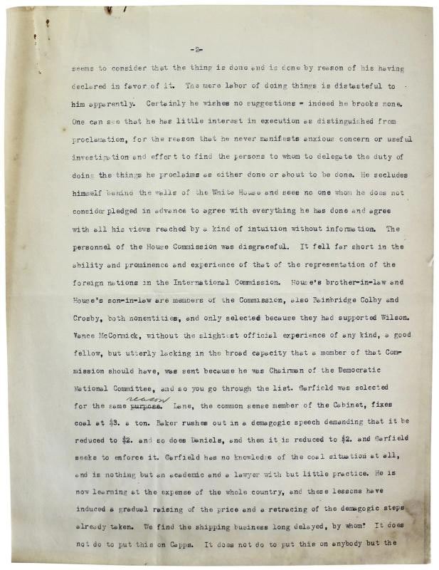William H. Taft Signed 6 Page 8x10.5 Letter Dated December 24, 1917 BAS #A39056 - 5