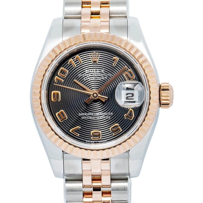 Rolex Datejust 179171 MINT 18k Two Tone Rose Jubilee Black Dial Auto Ladies 26mm - 2