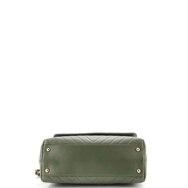 Chanel Coco Top Handle Bag Chevron Calfskin with Lizard Small - 4