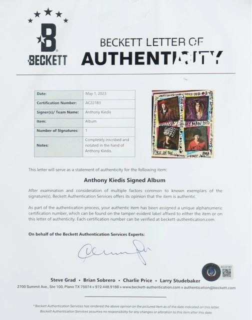ANTHONY KIEDIS Signed Vinyl Record Display JSA COA RED HOT CHILI PEPPERS FREAKY - 4