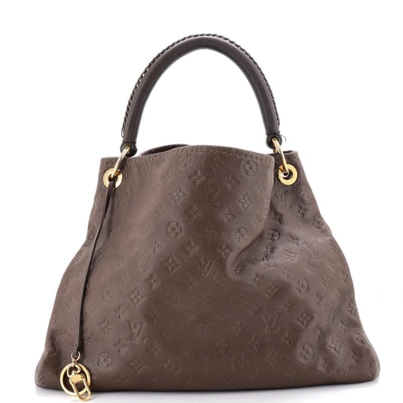 Louis Vuitton Artsy Handbag Monogram Empreinte Leather MM: Condition: Pre-owned - Fair,Brand: Louis Vuitton,Exterior Material: Leather,Style: Hobos,Exterior Color: Brown,Department: Women,Size: Mm,Accessories: Charms