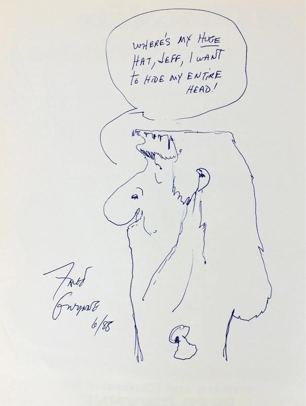 Fred Gwynne Signed A Chocolate Moose For Dinner Book & Sketch BAS #A03160 - 2