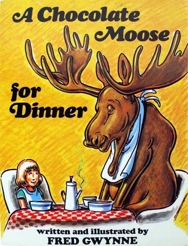 Fred Gwynne Signed A Chocolate Moose For Dinner Book & Sketch BAS #A03160 - 4