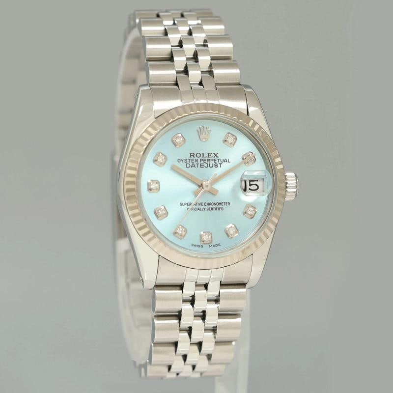 MINT Blue Diamond Ladies Rolex Midsize 31mm Datejust Jubilee Steel 68274 Watch - 3