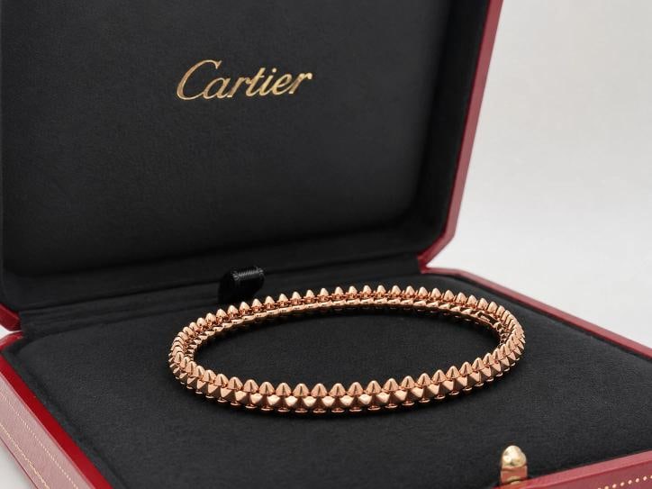 Clash de Cartier Bracelet Small Model 18k Pink Gold Box Receipt COA Size 17 - 4