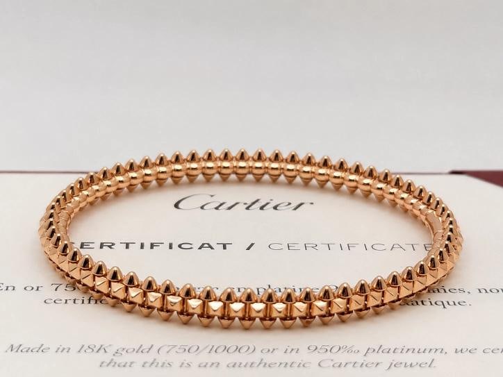 Clash de Cartier Bracelet Small Model 18k Pink Gold Box Receipt COA Size 17 - 5