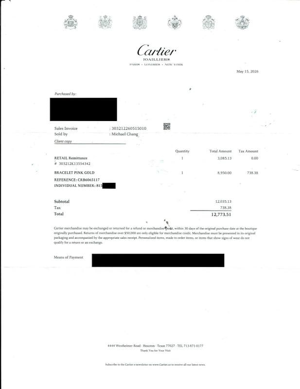 Clash de Cartier Bracelet Small Model 18k Pink Gold Box Receipt COA Size 17 - 8
