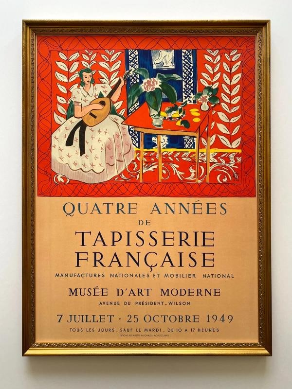 HENRI MATISSE RARE 1949 MOURLOT LITHO PRINT "FEMME AU LUTH" FRAMED EXHBT POSTER: Condition: Used,Artist: Henri Matisse,Unit of Sale: Single-Piece Work,Size: Medium (up to 36in.),Signed: No,Color: Multicolor,Title: " La Femme au Luth " ( Woman with a Lute ),Material: Paper,Original