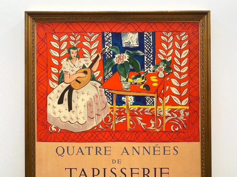 HENRI MATISSE RARE 1949 MOURLOT LITHO PRINT "FEMME AU LUTH" FRAMED EXHBT POSTER - 2