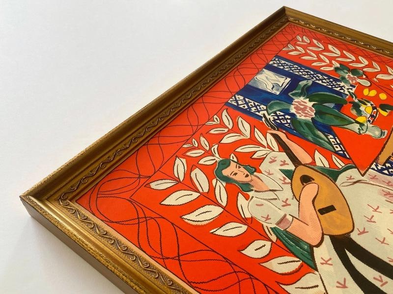 HENRI MATISSE RARE 1949 MOURLOT LITHO PRINT "FEMME AU LUTH" FRAMED EXHBT POSTER - 5