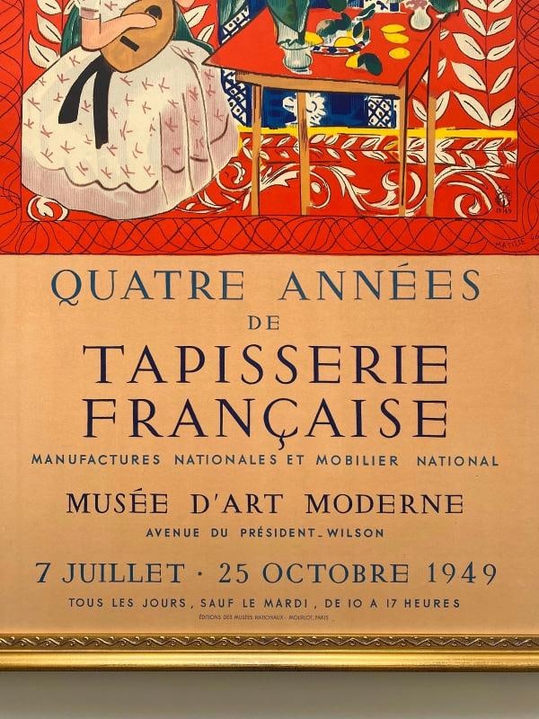 HENRI MATISSE RARE 1949 MOURLOT LITHO PRINT "FEMME AU LUTH" FRAMED EXHBT POSTER - 8