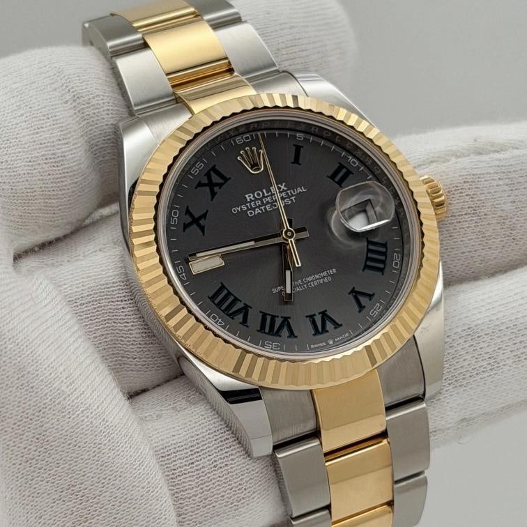 Rolex Datejust 41 126333 41mm Wimbledon Dial 18k Yellow Gold Steel Box Paper - 2
